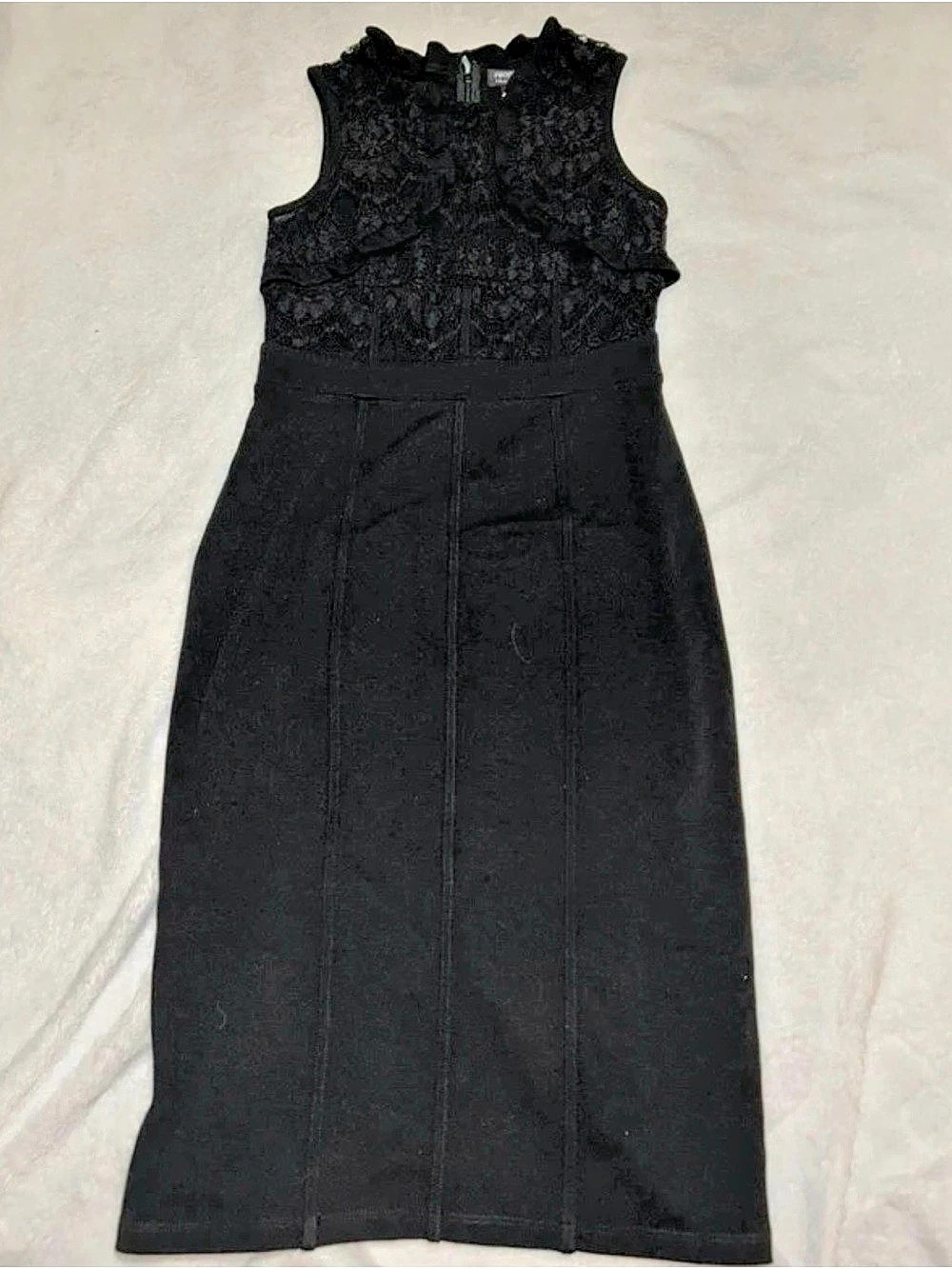 Nicole by Nicole Miller Black Lace Maxi Dress Size Small Like New